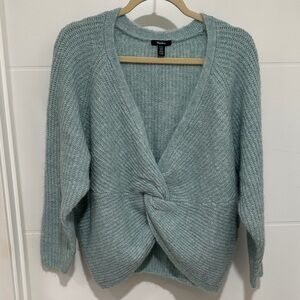 Hatley V-Neck Crossover Sweater in Aqua Green